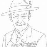 Baden Powell Robert Pages Coloring Colouring Hellokids sketch template