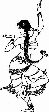 Indian Dancing Drawings Clipart Sketches Dance Drawing Pencil Danza Coloring Sketch Classical Outline Girl Paintings Folk Poses Madhubani Lady Dibujo sketch template