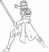 Coloring Pages Wars Clone Star Obi Kenobi Wan Printable Library Clipart Colouring Drawing Easy sketch template