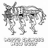 Chinese Coloring Year Pages Lion Printable Dance Food Years Color Happy Drawing Talent Show Eve Lunar Kids Festival Lanterns Dragon sketch template