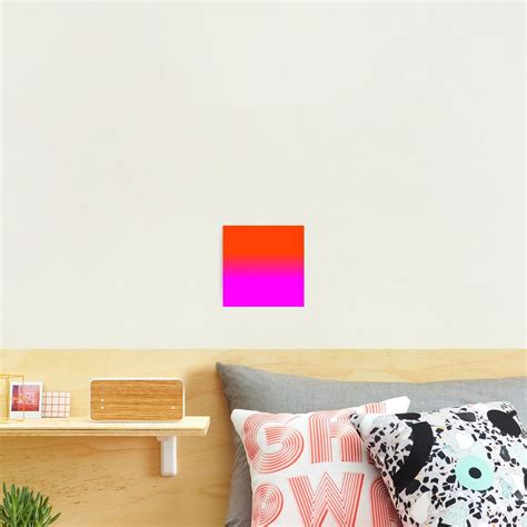 neon orange and hot pink ombre shade color fade photographic print by