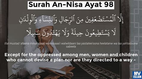 Surah An Nisa Ayat 98 4 98 Quran With Tafsir My Islam