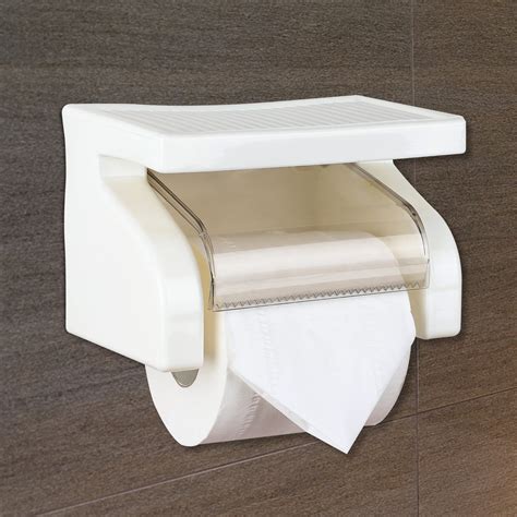 toilet tissue holder  screw shelf wall mount plastic water resistant toilet bathroom tool