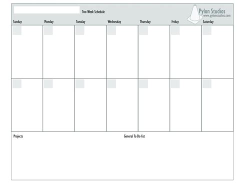 blank two week schedule template calendar inspiration design