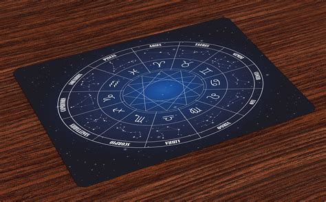 astrology placemats set   zodiac horoscope chart  wheel shape