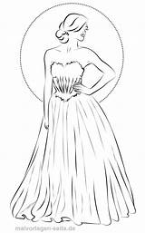 Topmodel Abendkleid Kleidung Malvorlage sketch template