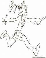 Coloring Runner Relay Girl Running Pages Runners sketch template