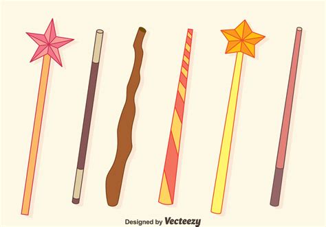 magic stick collection vectors  vector art  vecteezy