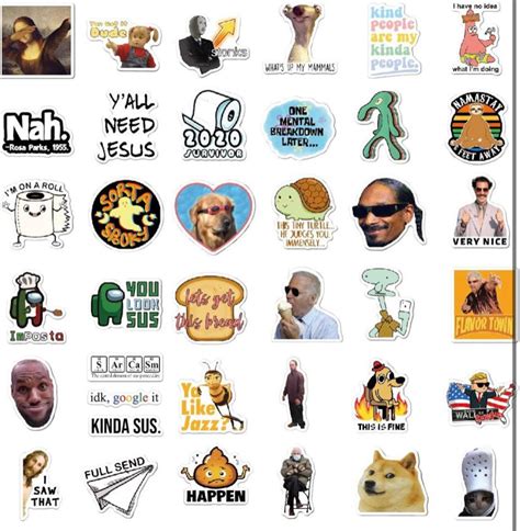 stueck lustige meme vinyl sticker pack vine sticker fuer etsy