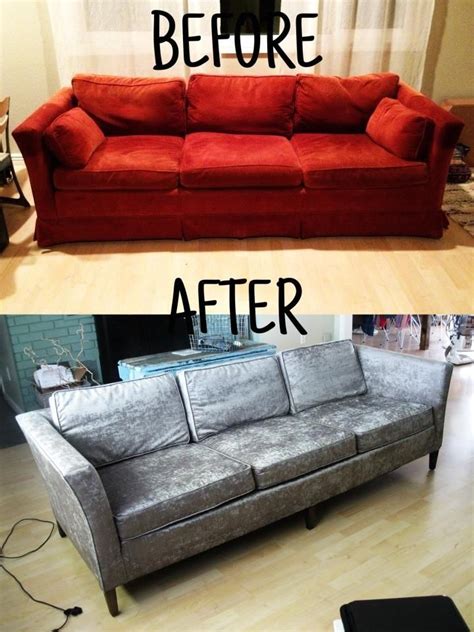 before and after pictures of the reupholstery work performed by special