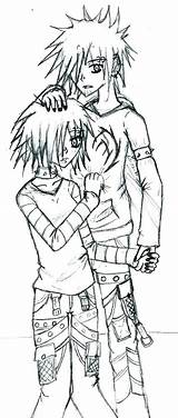 Anime Emo Coloring Pages Girl School Couple Printable Getcolorings Deviantart Color Getdrawings sketch template