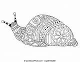 Coloring Vector Snail Adults Illustration Stress Zentangle Anti Lines Lace Pattern Adult Book Style sketch template