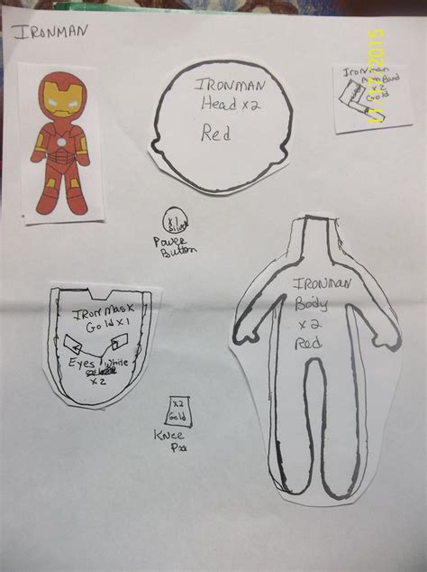 ironman template  felt super heroes    pages iron man