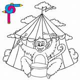 Circus Coloring Monkey Stock sketch template