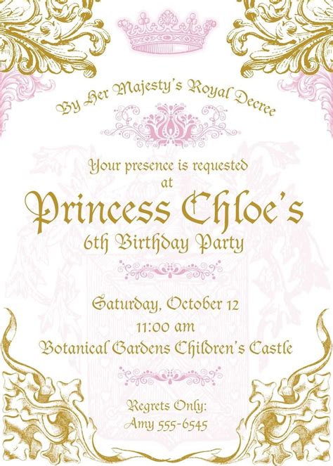 royal themed party invitations princess invitations princess birthday party invitations