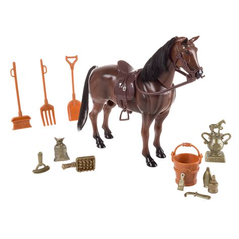 toy horse set  accessories brushable mane  tail  hey play