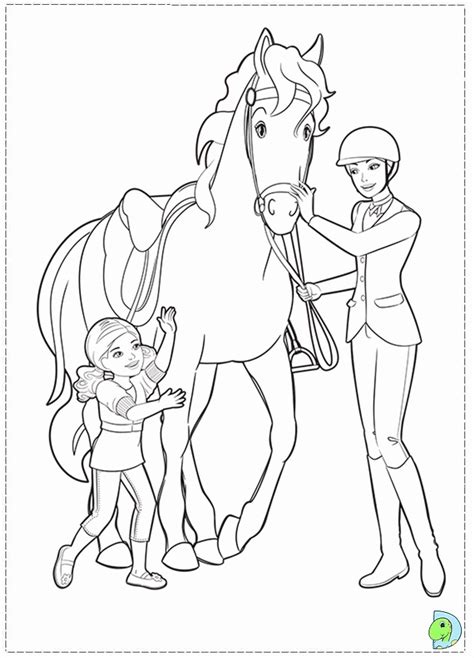barbie  horse colouring pages background