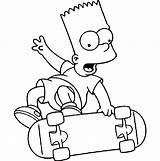 Simpson Bart Colorir Pasatiempos Imagenes Variados Skateboard Cuentacuentos Skateboarding sketch template