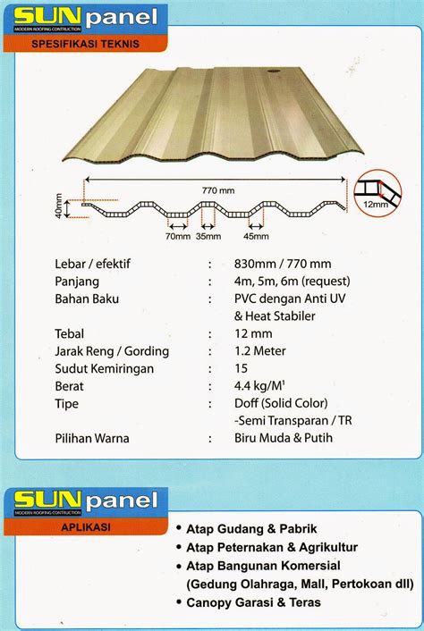 atap upvc gelombang sun panel alderon deck rooftop