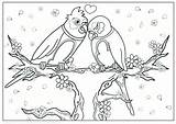 Birds Colouring Two Kids sketch template