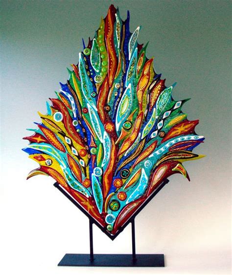 pyrotechnical celebration fused glass sculpture by jeff and jaky felix