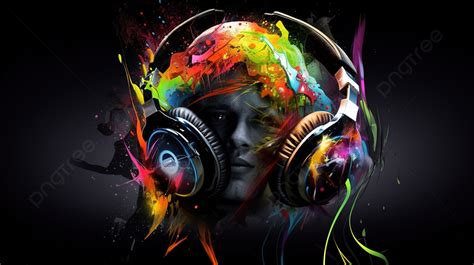 colorful hair   headphone abstract  wallpapers background