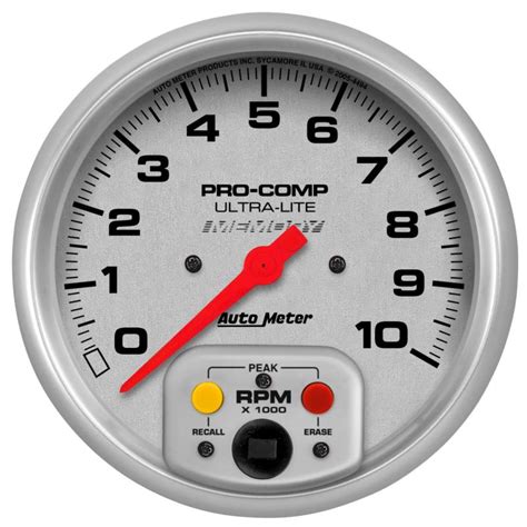 gauge tachometer   rpm  dash wpeak rpm memory ultra lite  team