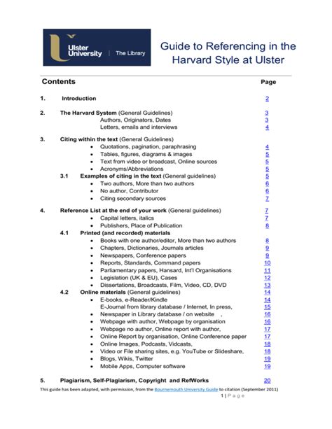 guide  referencing   harvard style  ulster