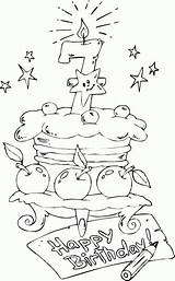 Coloring Birthday Cake Happy Pages Age Printable Verjaardag Colouring Kids Book Kleurplaat Old Adults Kleurplaten Years Geburtstag Party Bday Jaar sketch template