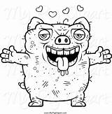 Ugly Pig Clipart Amorous Swine Thoman 1541 Cory sketch template