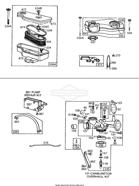 briggs  stratton    parts diagram  carburetor air cleaner grp