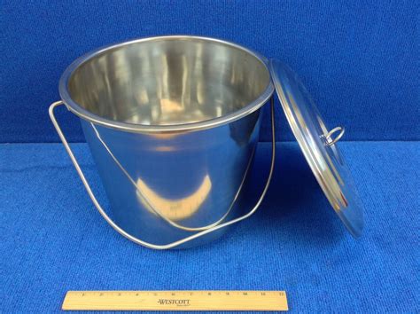 lightweight stainless steel milk pail  lid bob white systems