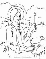 St Catholic Saint Genevieve Coloring sketch template
