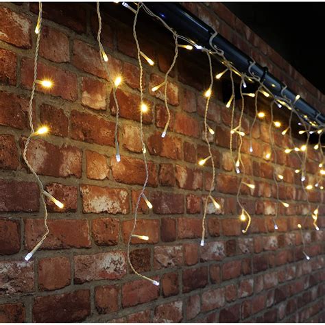 warm white white twinkling led icicle lights  timer