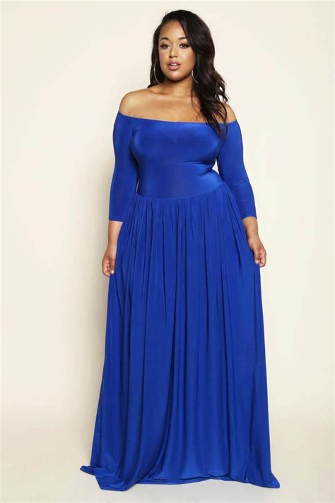royal blue sophisticated  shoulder  size maxi dress  size outfits trendy  size