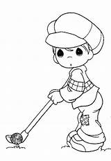 Golf Coloring Pages Precious Moments Printable Kids Player Coloriage Broderie Drawing Para Colorear Girls Cute Sheet Colouring Colorier Colour Imprimer sketch template