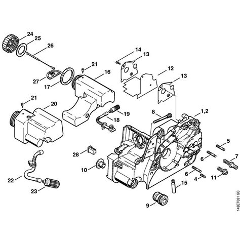 stihl  chainsaw  parts diagram motor housing