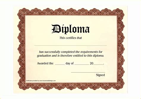 printable high school diploma templates     blank graduation certificate blank