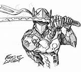 Genji Overwatch Drawings Anthony sketch template