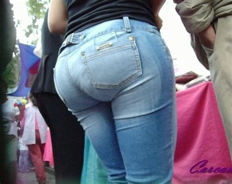 bubble butt in tight jeans