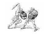 Coloring Gladiator Fight Edupics sketch template