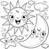 Sky Coloring Pages Stars Color Printable Getcolorings Limited Sun sketch template