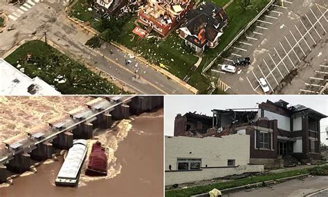 shocking drone footage reveals extent  devastation caused  monster tornado daily mail