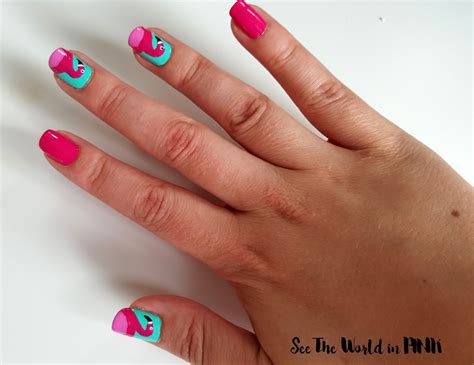 manicure monday flamingo nail art   world  pink