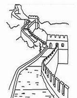 Coloring Pages Landmark National Tourist Attractions China Wall Great Historic Colouring Kids sketch template