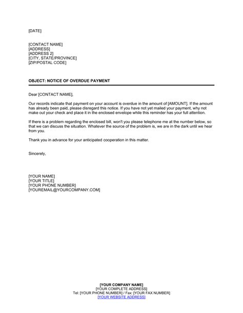 due invoice letter template