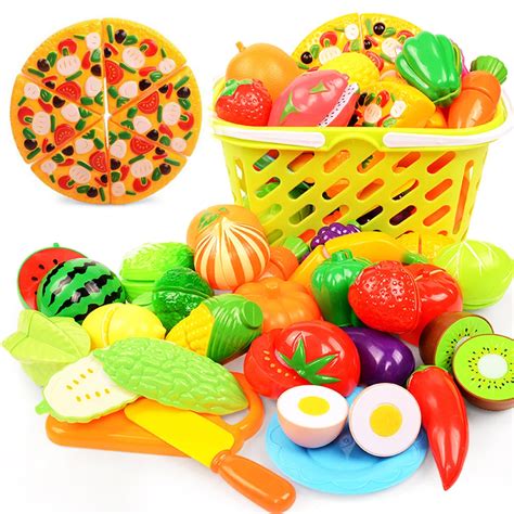 pcs diy fruit vegetable food cutting toys children kitchen toys