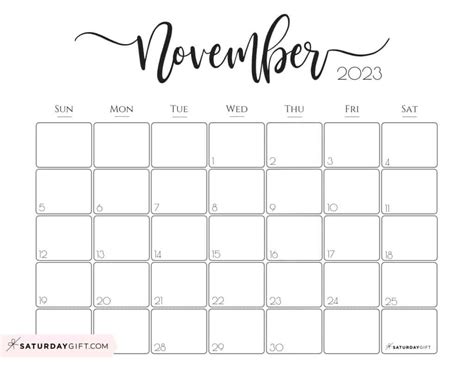 november  calendar printable  calendar  update