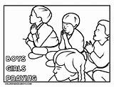 Coloring Prayer Children Kids Praying Pages Colouring Printable Sunday School Child Sheets Clipart Hands Bible Childrens Template Fasting Coloringhome Drawing sketch template