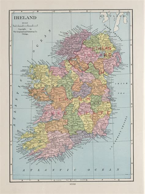 vintage ireland map  stock photo public domain pictures